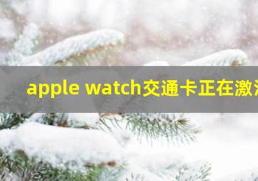 apple watch交通卡正在激活